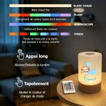 Lampe de chevet personnalisée avec animaux dansants et nom - Commande tactile et 7 couleurs ajustables - Cadeau de compagnie pour enfants