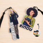 Personalized Acrylic Black Girl Photo Bookmark with Name and Tassel Birthday Reading Gift for Girls Book Lovers Readers