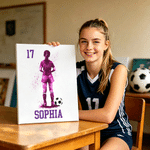 Personalised Soccer Splatter Silhouette Framed Canvas Print with Name Home Decor Ship from USA Birthday Gift for Soccer Players Boys Girls