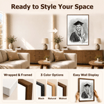 Personalized Sketch Portrait Photo Canvas Prints with Name Ship from USA Birthday Promotion Graduation Anniversary Memorial  Gift for Family Friends