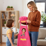 Personalized Cute Cartoon Kids Character Adjustable Apron Chef Hat Set with Name and Pocket Cooking Birthday Gift for Boys Girls