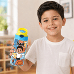 Personalized Cartoon Kid Photo Name 12 oz Insulated Water Bottle with Straw and Handle Back to School Birthday Gift for Boys Girls