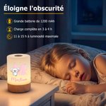 Lampe de chevet personnalisée avec animaux dansants et nom - Commande tactile et 7 couleurs ajustables - Cadeau de compagnie pour enfants