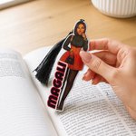 Personalized Acrylic Black Girl Photo Bookmark with Name and Tassel Birthday Reading Gift for Girls Book Lovers Readers