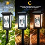 Luce solare da giardino personalizzata, con foto animale effetto inchiostro, nome e anno - Regalo commemorativo per amici e amanti di animali