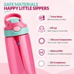 Personalized Comic Style Photo Word Cloud 16 oz Kid Water Bottle with Name Back to School Birthday Gift for Boys Girls