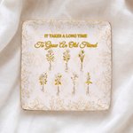 Personalised Vintage Birth Flower Ceramic Trinket Jewellery Dish with 1-10 Names Home Decor Anniversary Gift for Friends Besties