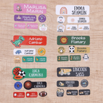 Personalised Animal Ball Vehicle Pattern Name Waterproof Stickers Set of 6 Back to School Birthday Gift for Students Kids