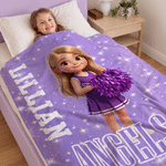 Personalized Multicolor Cheerleader Girl Photo Soft Skin-Friendly Blanket with Name Home Decor Cheer Team Birthday Gift for Cheerleader 4