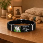 Personalized Pet Photo Adjustable Bracelet with Name and Date Memorial Sympathy Gift for Pet Owners Lovers Friends
