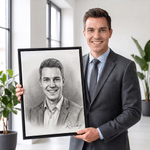 Personalized Sketch Portrait Photo Canvas Prints with Name Ship from USA Birthday Promotion Graduation Anniversary Memorial  Gift for Family Friends