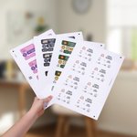 Personalised Animal Ball Vehicle Pattern Name Waterproof Stickers Set of 6 Back to School Birthday Gift for Students Kids