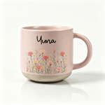 Personalized Multicolor Birth Flower 12 oz Ceramic Mug with Name Daily Use Anniversary Birthday Gift for Woman Coworker Friend Daughter