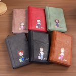 Personalized Portable PU Leather Passport Holder Wallet with Wristband, Custom Cartoon Character & Name, Birthday Gift for Travel Lovers