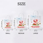 Personalized Pink Blue Bow Cute Cartoon Animal Initial Transparent Bag with Name Daily Use Travel Birthday Gift for Boys Girls
