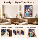Personalized Halloween Starry Night Photo Canvas Prints with Name Living Room Decor Ship from USA Halloween Gift for Family Friends