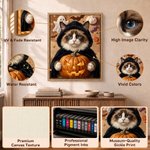 Láminas personalizadas en lienzo con fotos de mascotas con temática de Halloween Regalo de Halloween para los amantes de las mascotas