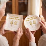 Personalised Vintage Birth Flower Ceramic Trinket Jewellery Dish with 1-10 Names Home Decor Anniversary Gift for Friends Besties