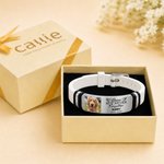 Personalized Pet Photo Adjustable Bracelet with Name and Date Memorial Sympathy Gift for Pet Owners Lovers Friends