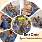 Personalisierte Ölgemälde-Stil Kuscheldecke mit Haustierfoto | mit Namen | weiche Wohndecke | Erinnerung Geburtstag Geschenk für Tierliebhaber
