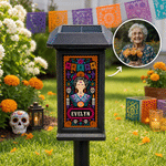 Personalized Paper-Cutting Art Photo Design Garden Light with Name Garden Cemetrey Decor Halloween Day of the Dead Gift for Friends Family