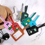 Personalised Golf Flag PU Leather Luggage Tag with Name Travel Accessories Birthday Travel Golf Tournament Award Gift for Golf Lovers Players