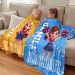 Personalized Multicolor Cheerleader Girl Photo Soft Skin-Friendly Blanket with Name Home Decor Cheer Team Birthday Gift for Cheerleader 2
