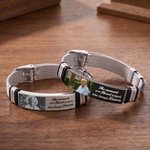 Personalized Sentimental Photo Adjustable Bracelet with Engraved Text Loss Memorial Sympathy Anniversary Gift for Family Friend