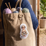 Personalized Cartoon Knitting Character Plush Keychain Bag Charm Birthday Anniversary Gift for Knitting Lover Mom Grandma