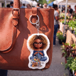 Personalized Cartoon Knitting Character Plush Keychain Bag Charm Birthday Anniversary Gift for Knitting Lover Mom Grandma