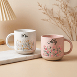 Personalized Multicolor Birth Flower 12 oz Ceramic Mug with Name Daily Use Anniversary Birthday Gift for Woman Coworker Friend Daughter