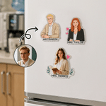 Personalised Teacher Portrait Photo Acrylic Fridge Magnet with Text Back to School Teacher's Day Birthday Gift for Teacher Educator