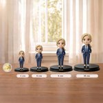 Personalisierte 3D-Foto-Figur | mit Namen und Holzsockel | Schreibtischdeko | Geburtstags- und Jubiläumsgeschenk für Kollegen und Freunde