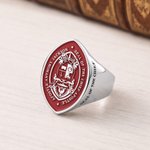 Personalized Episcopal Seal Design Bishop Ring with Text Apostolic Jewelry Pastoral Anniversary Gift for Clergy Apostle