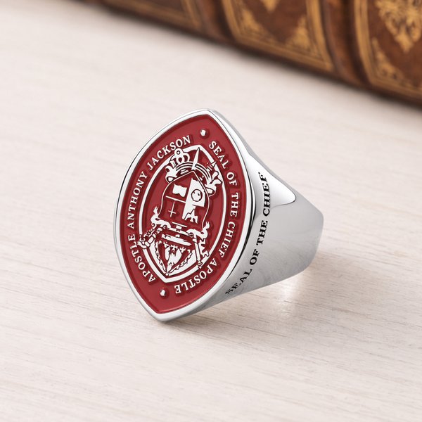 Personalized Episcopal Seal Design Bishop Ring with Text Apostolic Jewelry Pastoral Anniversary Gift for Clergy Apostle