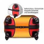 Personalisierte Kofferschutzhülle mit Karikatur vom Foto | Elastische Kofferhülle für 18–32 Zoll | Reise Geschenk für Reisende Paare & Familien