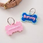 Personalized 3D Printed Bone Pet Name Tag with Phone Number  Dog ID Keychain Birthday Gift for Pet Owners Lovers