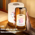 Lampe de chevet personnalisée avec animaux dansants et nom - Commande tactile et 7 couleurs ajustables - Cadeau de compagnie pour enfants