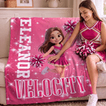 Personalized Multicolor Cheerleader Girl Photo Soft Skin-Friendly Blanket with Name Home Decor Cheer Team Birthday Gift for Cheerleader 3