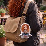 Personalized Cartoon Knitting Character Plush Keychain Bag Charm Birthday Anniversary Gift for Knitting Lover Mom Grandma
