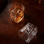 Personalized Engraved Initial Retro Whiskey Glass Set with Wooden Box and Coaster Birthday Graduation Anniversary Gift for Dad Husband Friend