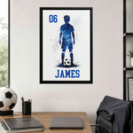 Personalised Soccer Splatter Silhouette Framed Canvas Print with Name Home Decor Ship from USA Birthday Gift for Soccer Players Boys Girls