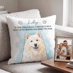 Gepersonaliseerde, zachte kussenhoes met aquarelafbeelding van een huisdier, voorzien van naam en tekst – Woonaccessoire, rouw- of herdenkingscadeau voor eigenaren van huisdieren en vrienden