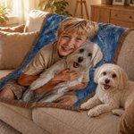 Personalised Pet Oil Painting Photo Tassel Soft Throw Blanket with Name Home Decor Birthday Gift for Pet Lover