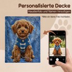 Personalisierte Ölgemälde-Stil Kuscheldecke mit Haustierfoto | mit Namen | weiche Wohndecke | Erinnerung Geburtstag Geschenk für Tierliebhaber