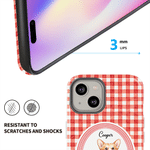 Personalised Watercolour Pet Photo Portrait Striped Phone Case for iPhone Samsung with Name Daily Use Birthday Gift for Pet Lovers