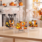 Personalised Halloween Yellow Duck Clear Gift Bag with Name Daily Use Halloween Party Gift for Kids