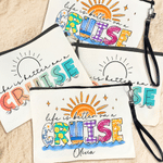 Personalised Life Is Better On A Cruise Makeup Bag with Wrist Strap and Name Travel Accessories Birthday Gift for Women Cruise Lovers