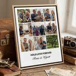 Personalized 4-20 Photos Canvas Print with Name Text Ship from USA Home Decor Wedding Anniversary Housewarming Gift for Couple Newlywed