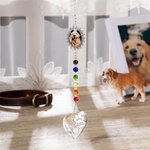 Personalizado You Left Paw Print on My Heart Atrapasol con forma de corazón y pata Rainbow Bridge Pet Loss Gift